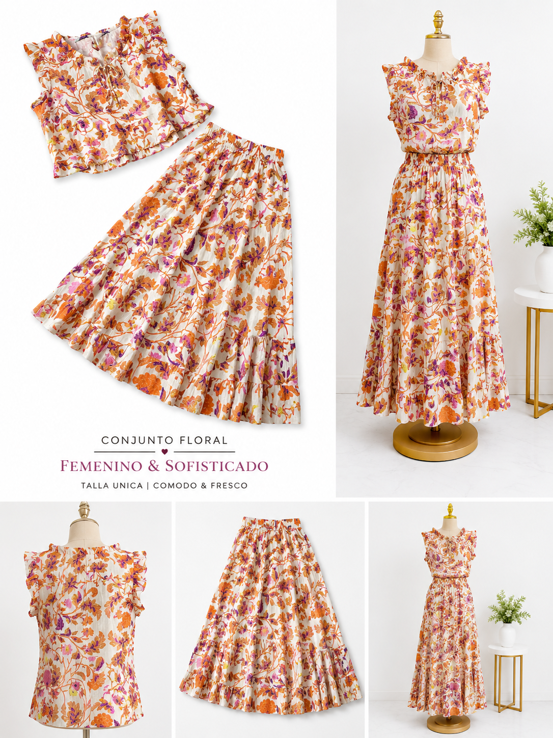 conjunto floral de dos piezas - Image 2