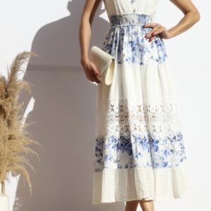 Vestido Midi Floral con Stretch