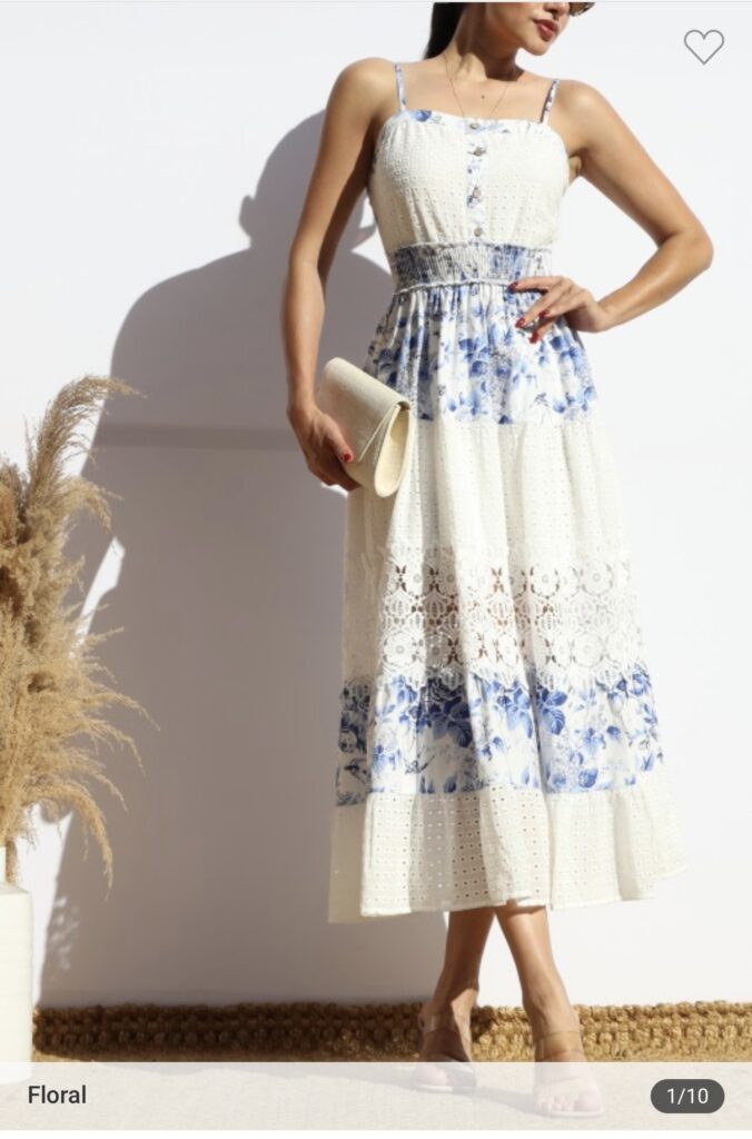 Vestido Midi Floral con Stretch