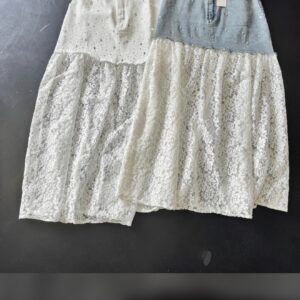 Falda Boho de Encaje y Denim