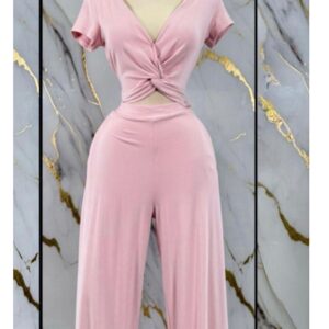 Jumpsuit Largo con Stretch color Rosa