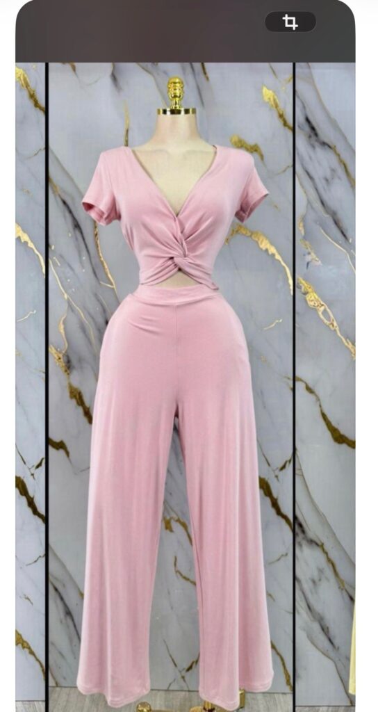 Jumpsuit Largo con Stretch color Rosa