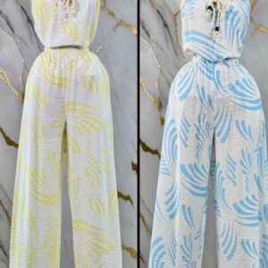 ✨ Conjunto Palazzo Tropical Color Celeste ✨
