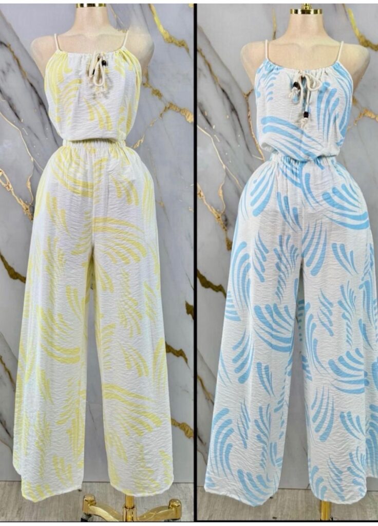 ✨ Conjunto Palazzo Tropical Color Celeste ✨