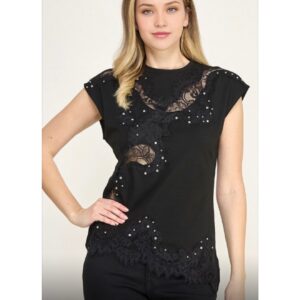 ✨ Blusa Elegancia con Encaje y Perlas ✨
