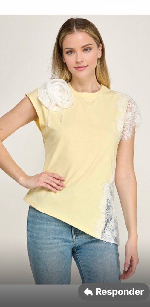✨ Blusa Elegancia con Encaje y Flor